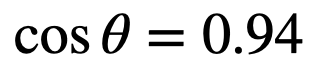 cosine of angle between two vectors
