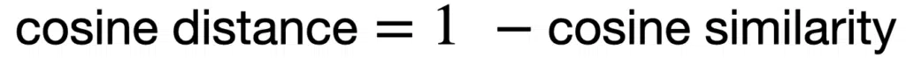 cosine distance equation