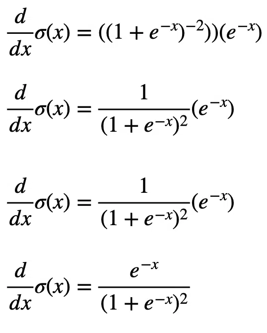 first derivative of the sigmoid function part 2