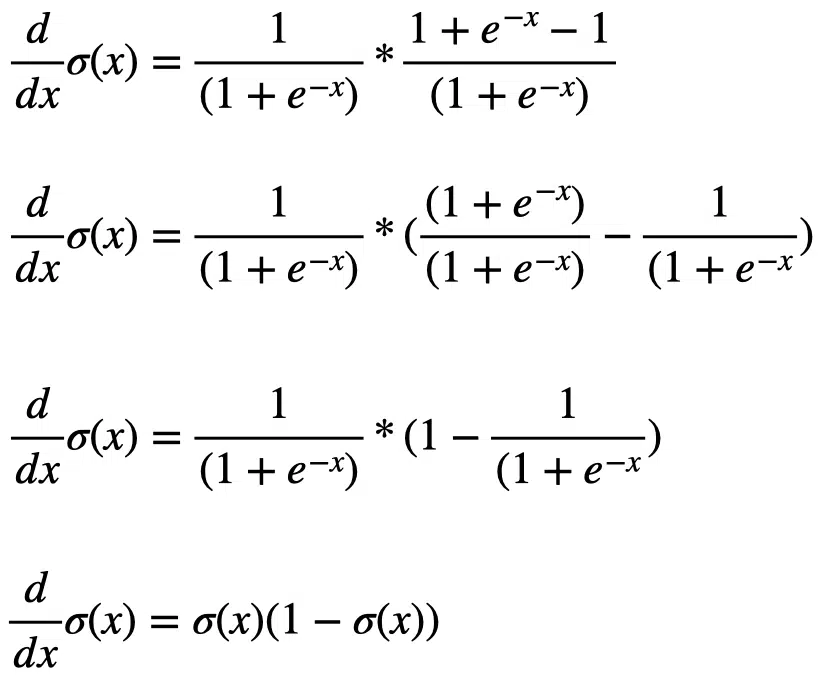 first derivative of the sigmoid function part 3